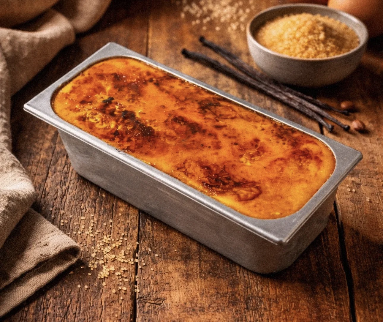 Helado de crema catalana artesanal